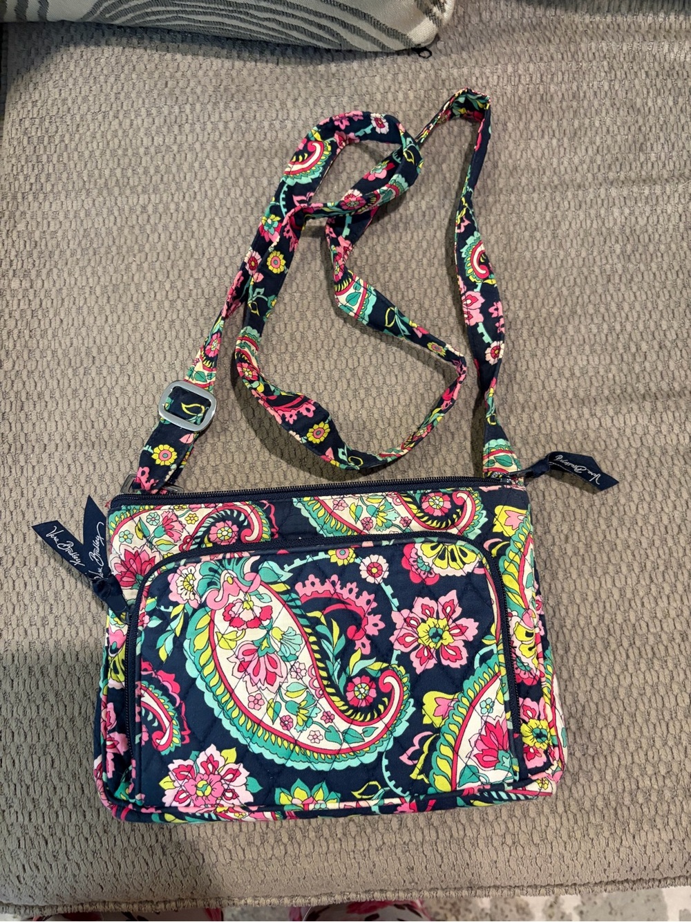 Vera Bradley Navy Paisley Floral Crossbody with Wallet